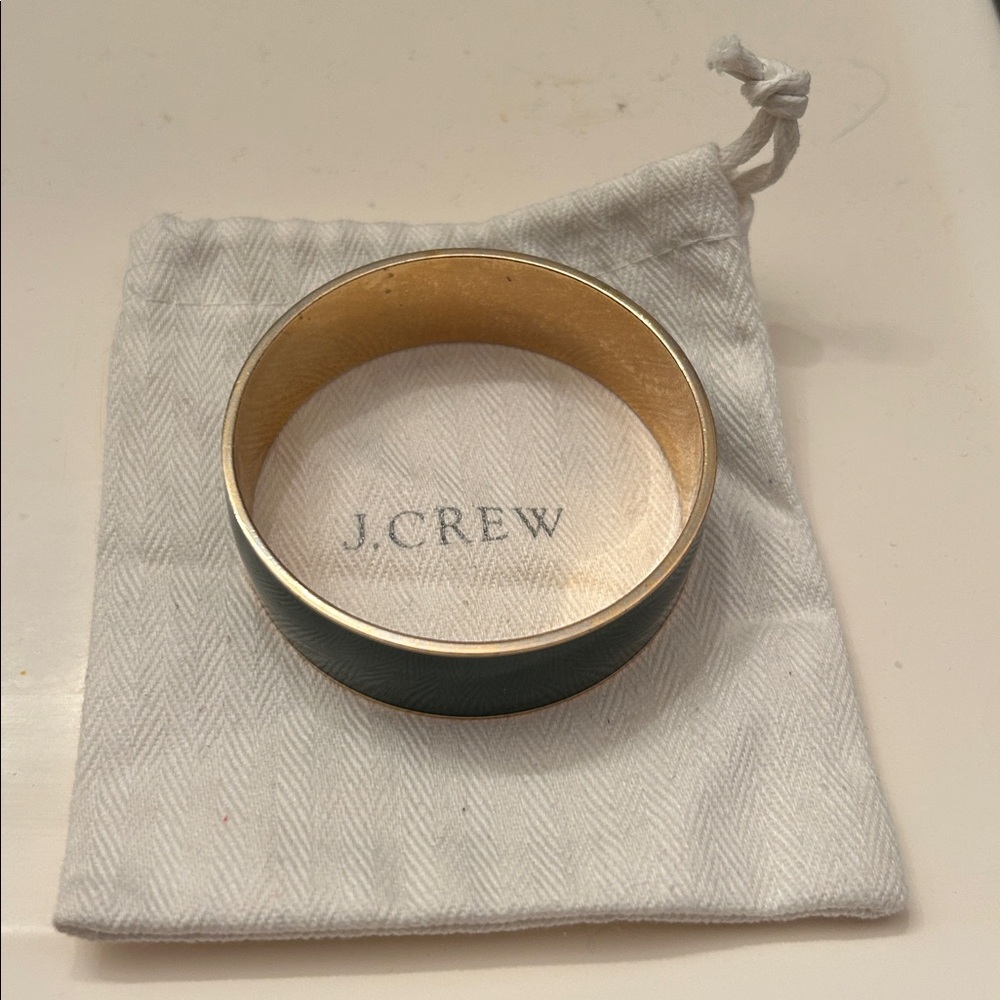 J.Crew Elegant Green and Gold  Bangle with pouch - Picture 4 of 4